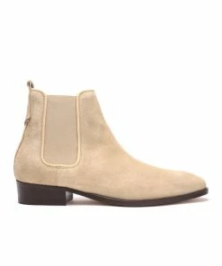 KOST Chelsea Boots Croûte Velours Beige Femme