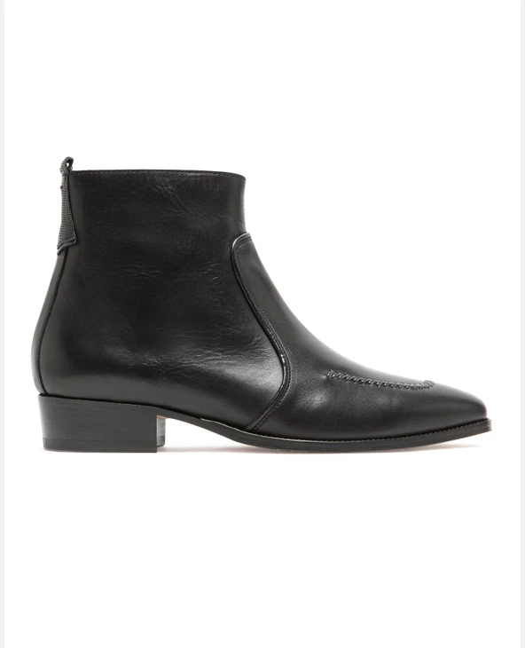 KOST Boots à Talons Cuir Noir Homme