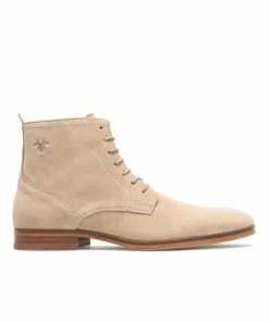 KOST Bottines à Lacets Croûte Velours Beige Homme