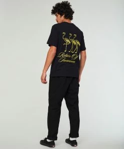 Eat Dust Russel T-Shirt Flamingo Open End Jersey Black