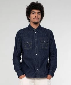 Eat Dust Western Shirt Texas Indigo Denim
