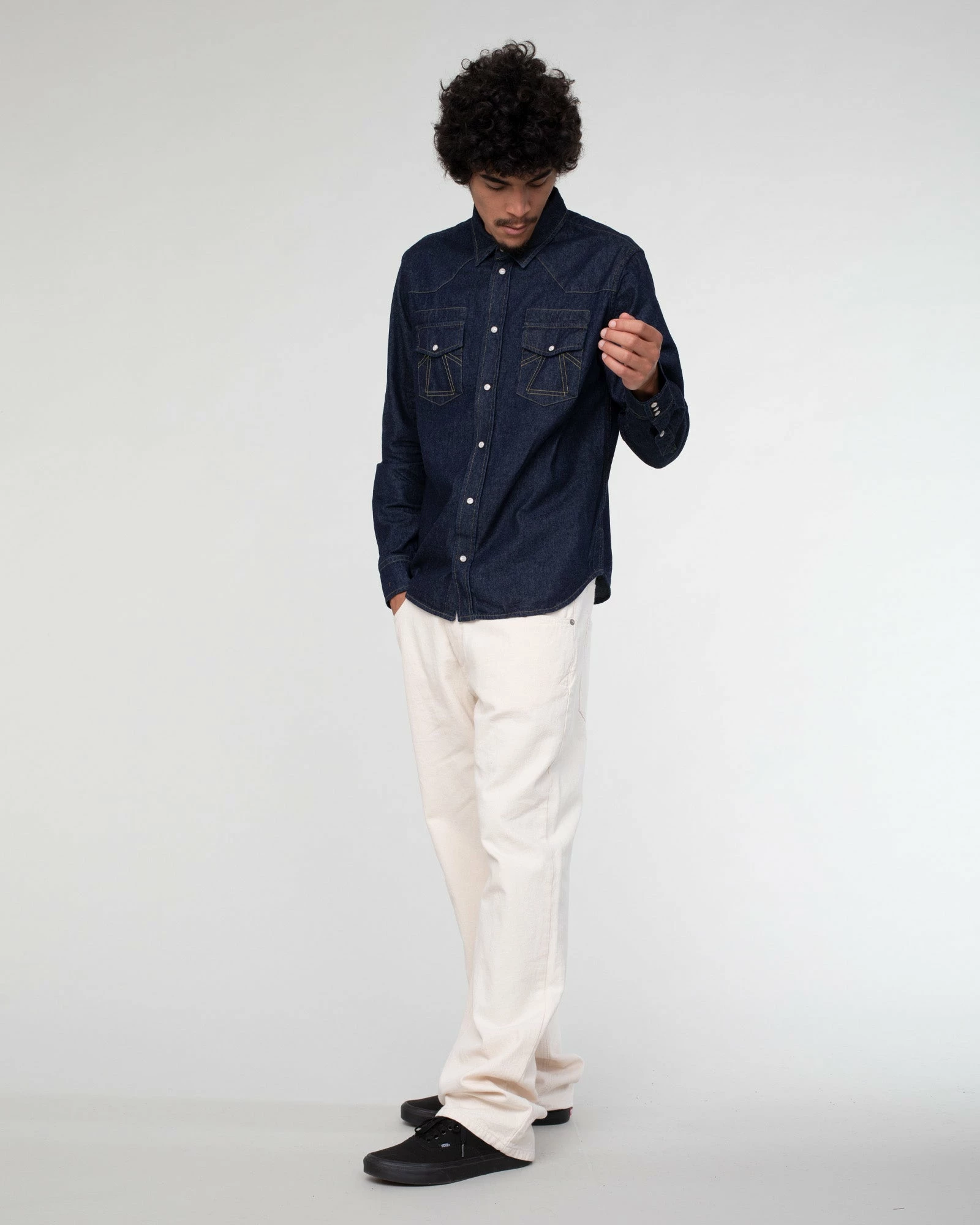 Eat Dust Western Shirt Texas Indigo Denim - Image 2