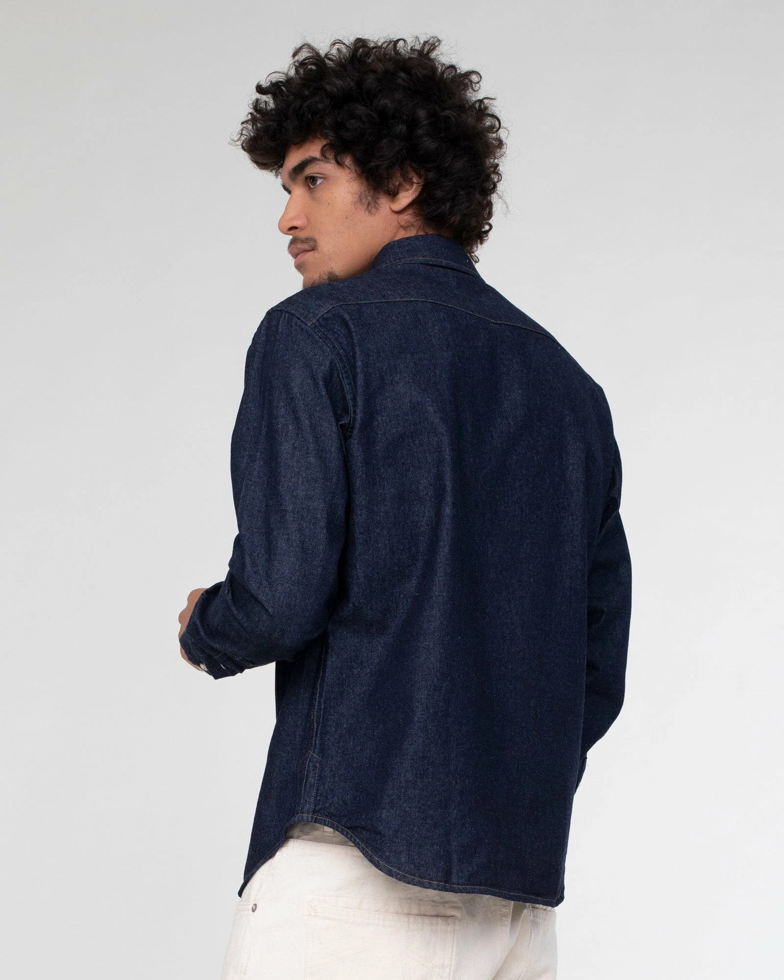 Eat Dust Western Shirt Texas Indigo Denim - Image 4