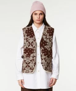 Eat Dust G.o.D Mountain Vest Bandana Faux Fur Brown / Off White