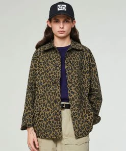 Eat Dust G.o.D Coach Jacket Cheetah Cotton Khaki