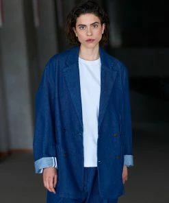 Eat Dust G.o.D Blazer 70s Recycled Denim Blue