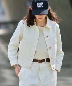 Eat Dust G.o.D Trucker Jacket Natural Denim White