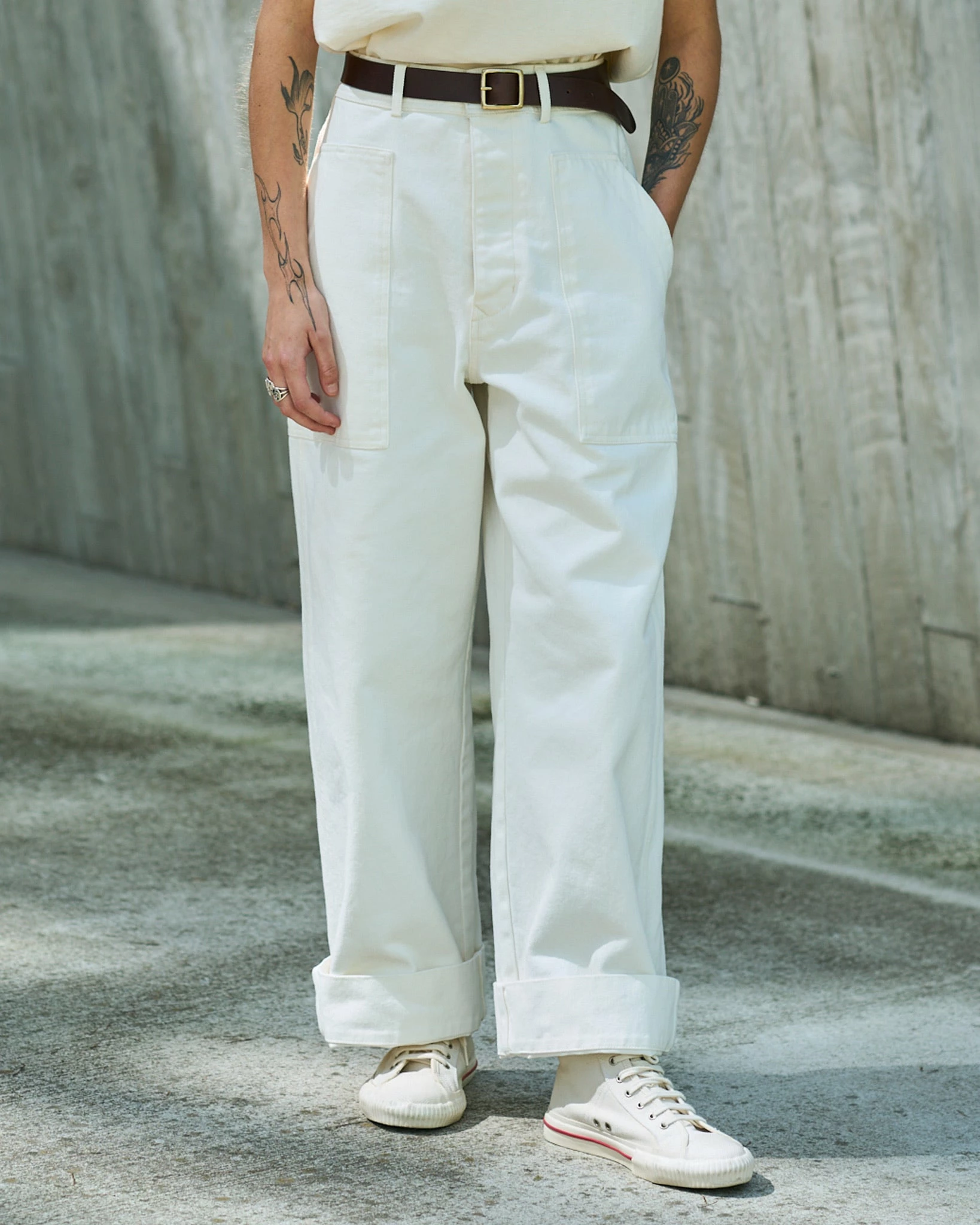 Eat Dust G.o.D Sailor Fatigue Natural Denim White