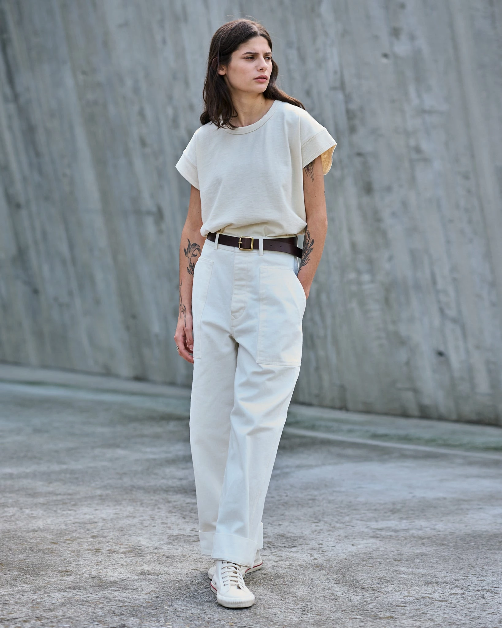 Eat Dust G.o.D Sailor Fatigue Natural Denim White - Image 2