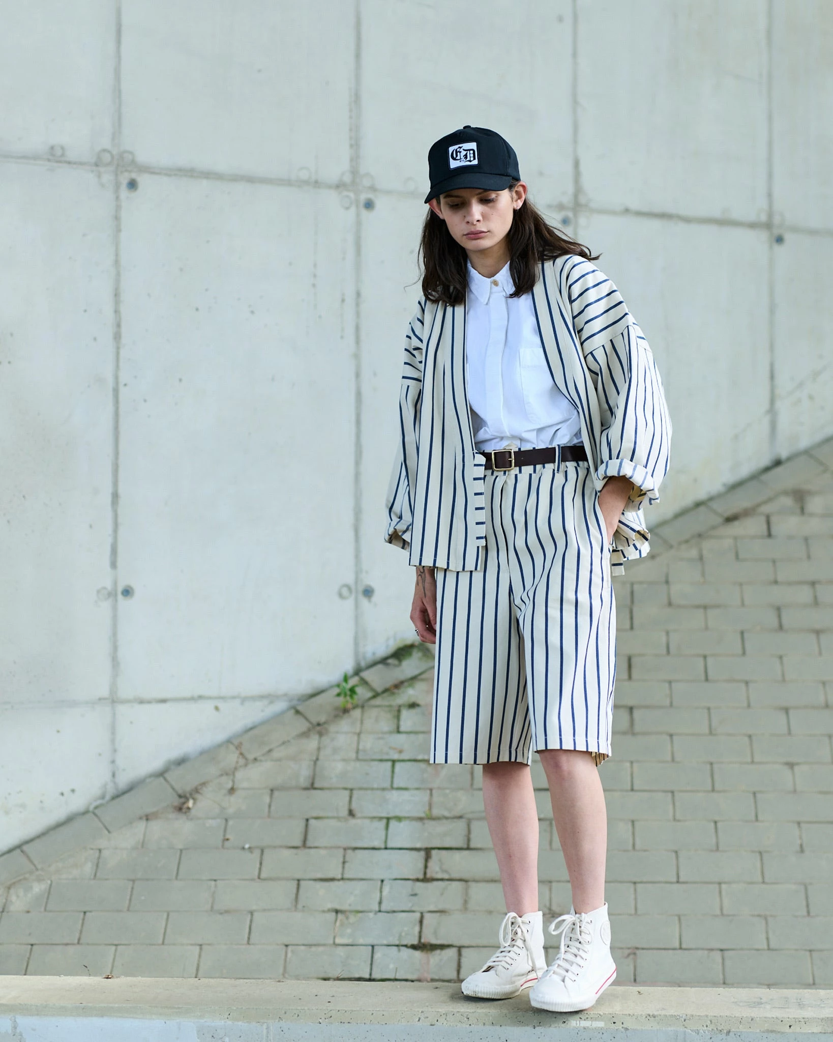 Eat Dust G.o.D Bermuda Yankee Stripe Natural / Blue - Image 2