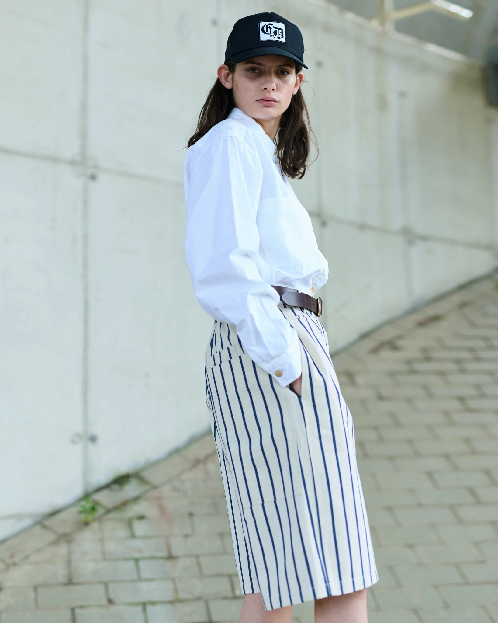 Eat Dust G.o.D Bermuda Yankee Stripe Natural / Blue - Image 4