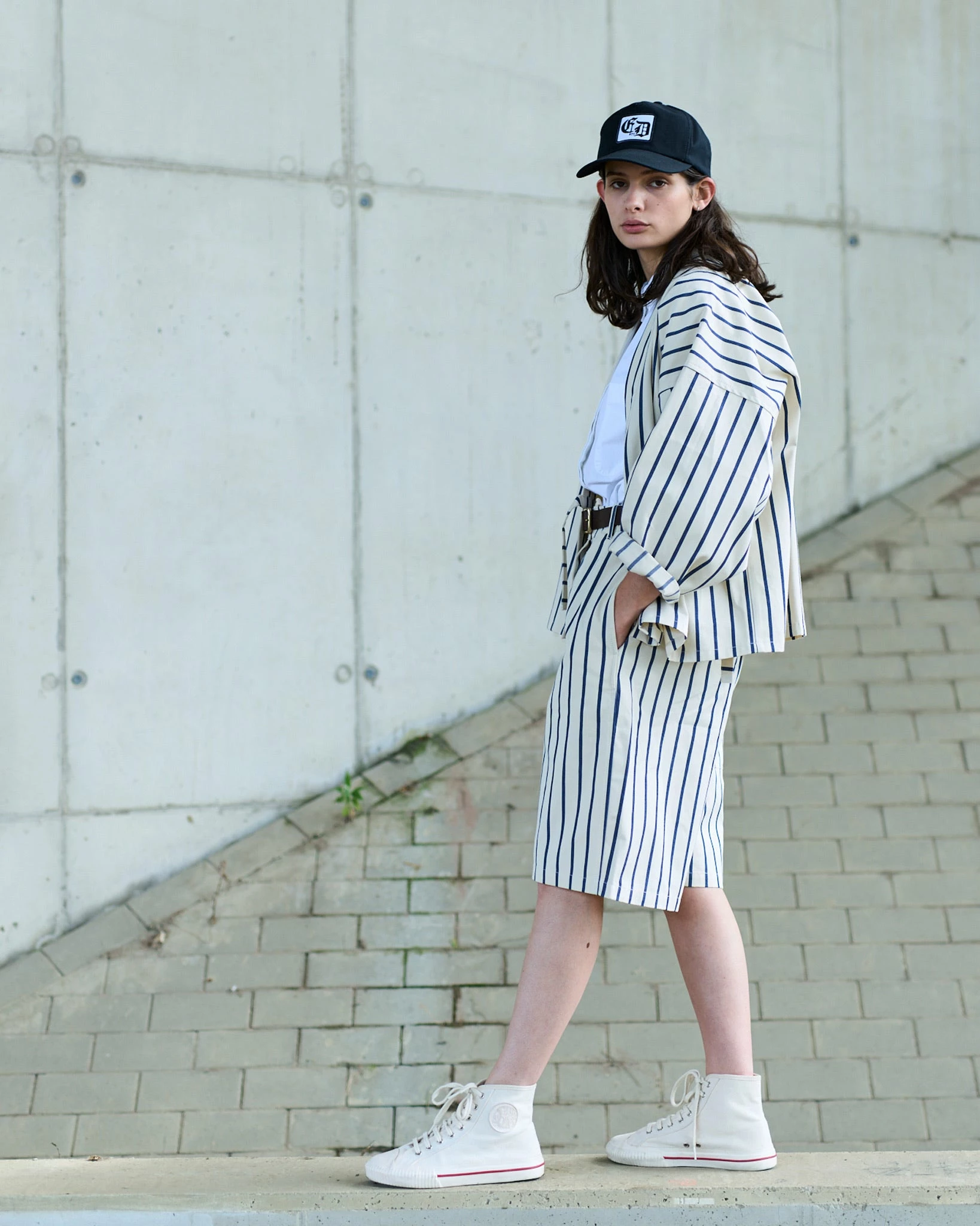 Eat Dust G.o.D Bermuda Yankee Stripe Natural / Blue - Image 5