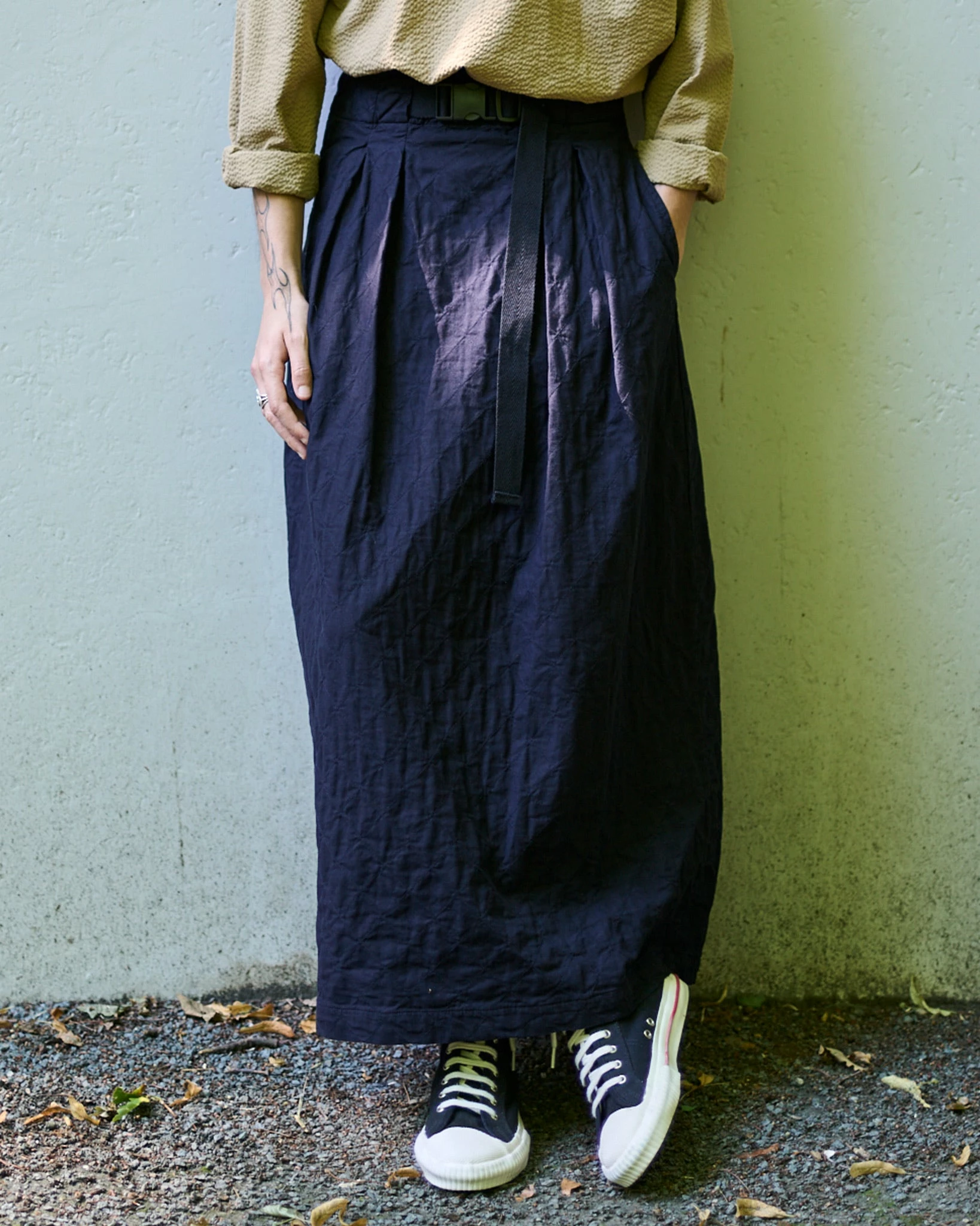 Eat Dust G.o.D Tulip Skirt Mighty Cotton Dark Navy