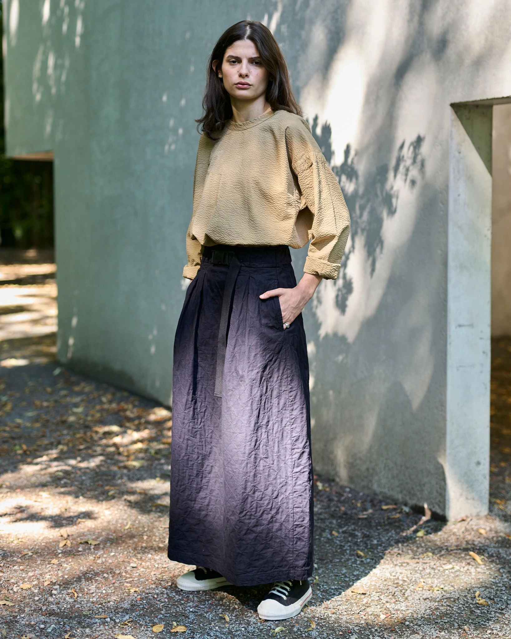 Eat Dust G.o.D Tulip Skirt Mighty Cotton Dark Navy - Image 2