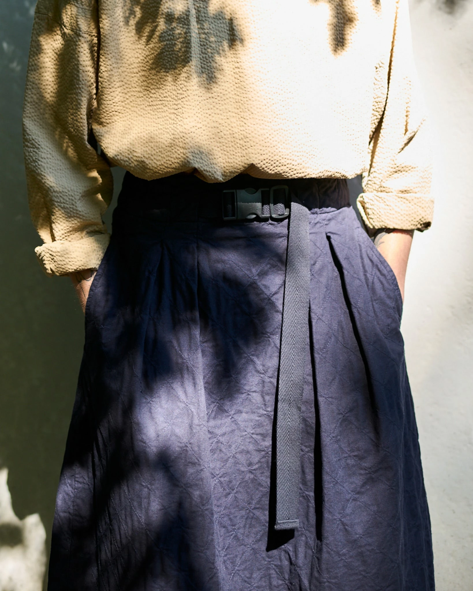 Eat Dust G.o.D Tulip Skirt Mighty Cotton Dark Navy - Image 3