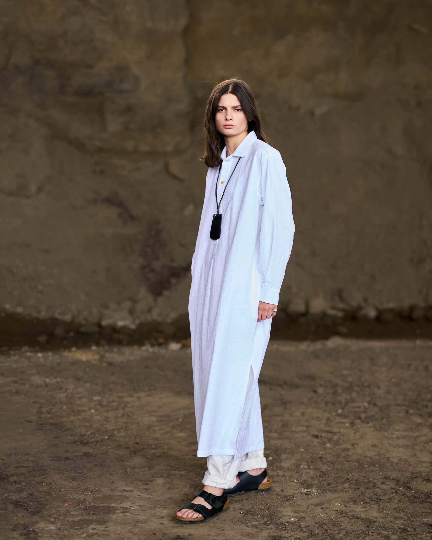 Eat Dust G.o.D Chemise Dress Seersucker White - Image 2