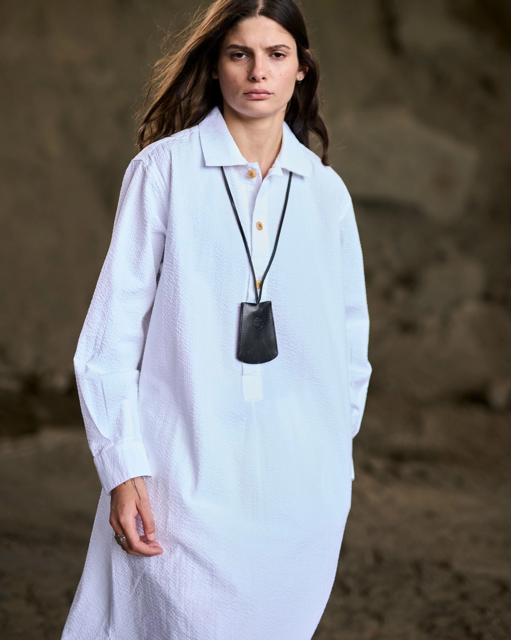 Eat Dust G.o.D Chemise Dress Seersucker White - Image 3