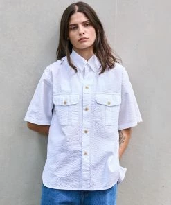 Eat Dust G.o.D Cuban Shirt Seersucker White