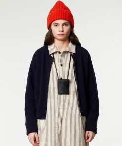 Eat Dust G.o.D Bomber Cardigan Merino Wool Navy Blue